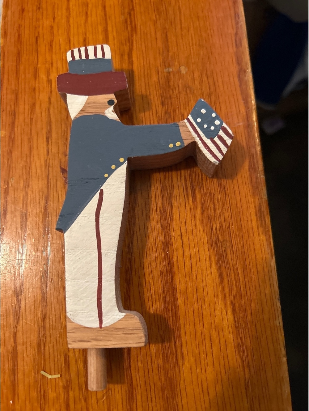 Interchangeable wooden Uncle Sam/flag decor